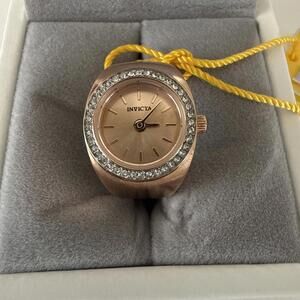 Invicta Mini Angel Women's Ring Watch  16.5mm Rose Gold 48945 Crystal Bezel